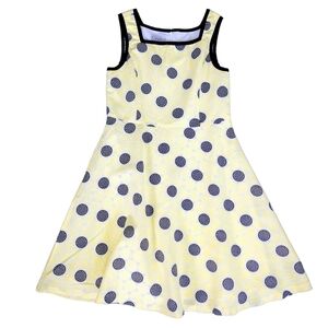 TALBOTS Kids Yellow Black Linen Blend Fit and Flare Dress